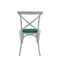 Coco Chair in White with Emerald Seat Pad