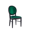Chandelle Chair in Black with Emerald Green Seat Pad