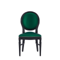 Chandelle Chair in Black with Emerald Green Seat Pad
