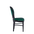 Chandelle Chair in Black with Emerald Green Seat Pad