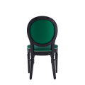 Chandelle Chair in Black with Emerald Green Seat Pad