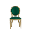 Chandelle Chair in Gold with Emerald Green Seat Pad
