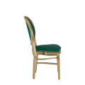 Chandelle Chair in Gold with Emerald Green Seat Pad