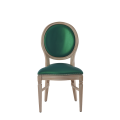 Chandelle Chair in Ivory with Emerald Green Seat Pad