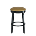 Beli Bar Stool Black with Gold Seat Pad