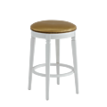 Beli Bar Stool White with Gold Seat Pad