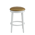 Beli Bar Stool White with Gold Seat Pad