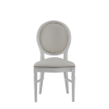 Chandelle Chair in White with Anastasia Collection Seat Pad Cold