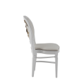 Chandelle Chair in White with Anastasia Collection Seat Pad Cold