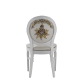 Chandelle Chair in White with Anastasia Collection Seat Pad Cold