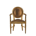 Chandelle Armchair in Gold with Gold Seat Pad