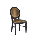 Chandelle Chair in Black with Gold Seat Pad
