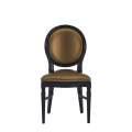 Chandelle Chair in Black with Gold Seat Pad