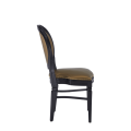 Chandelle Chair in Black with Gold Seat Pad