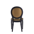 Chandelle Chair in Black with Gold Seat Pad