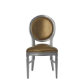 Chandelle Chair in Silver with Gold Seat Pad