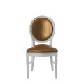 Chandelle Chair in White with Gold Seat Pad
