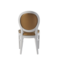Chandelle Chair in White with Gold Seat Pad