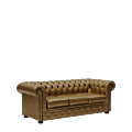 Chesterfield Leather Sofa in Gold 7ft