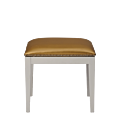 Divano Ottoman in White with Gold Seat Pad