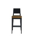 Porcino Bar Stool in Black with Gold Seat Pad