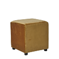 Rochelle Square Ottoman in Gold Velvet