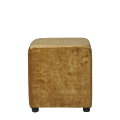 Rochelle Square Ottoman in Gold Velvet