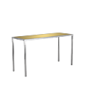 Unico Rectangular Poseur Table - Stainless Steel Frame - Gold Top