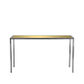 Unico Rectangular Poseur Table - Stainless Steel Frame - Gold Top