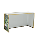 Unico Rectangular Bar with Gold Frame and Palm Leaf Print Panels
