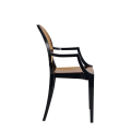Louis Ghost Armchair in Black with Gold Vinyl Seat Pad
