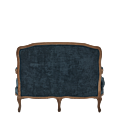 Paris Settee Sofa in Oak upholstered in Blue Azzuro