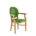 Chandelle Armchair in Gold with Green Seat Pad