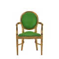 Chandelle Armchair in Gold with Green Seat Pad