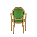 Chandelle Armchair in Gold with Green Seat Pad