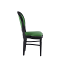 Chandelle Chair in Black with Green Seat Pad