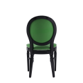 Chandelle Chair in Black with Green Seat Pad