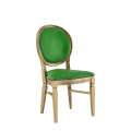 Chandelle Chair in Gold with Green Seat Pad