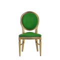 Chandelle Chair in Gold with Green Seat Pad
