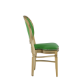 Chandelle Chair in Gold with Green Seat Pad