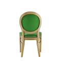 Chandelle Chair in Gold with Green Seat Pad