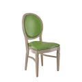 Chandelle Chair in Ivory with Green Seat Pad