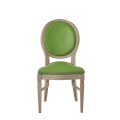 Chandelle Chair in Ivory with Green Seat Pad
