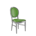 Chandelle Chair in Silver with Green Seat Pad