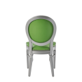 Chandelle Chair in Silver with Green Seat Pad