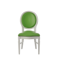 Chandelle Chair in White with Green Seat Pad