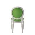 Chandelle Chair in White with Green Seat Pad