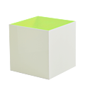 Seattle Cube Plinths in White with Green Top