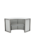 Unico Curved Bar with Stainless Steel Frame and Coloured Panels