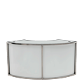 Unico Curved DJ Booth with Stainless Steel Frame -Coloured Panels